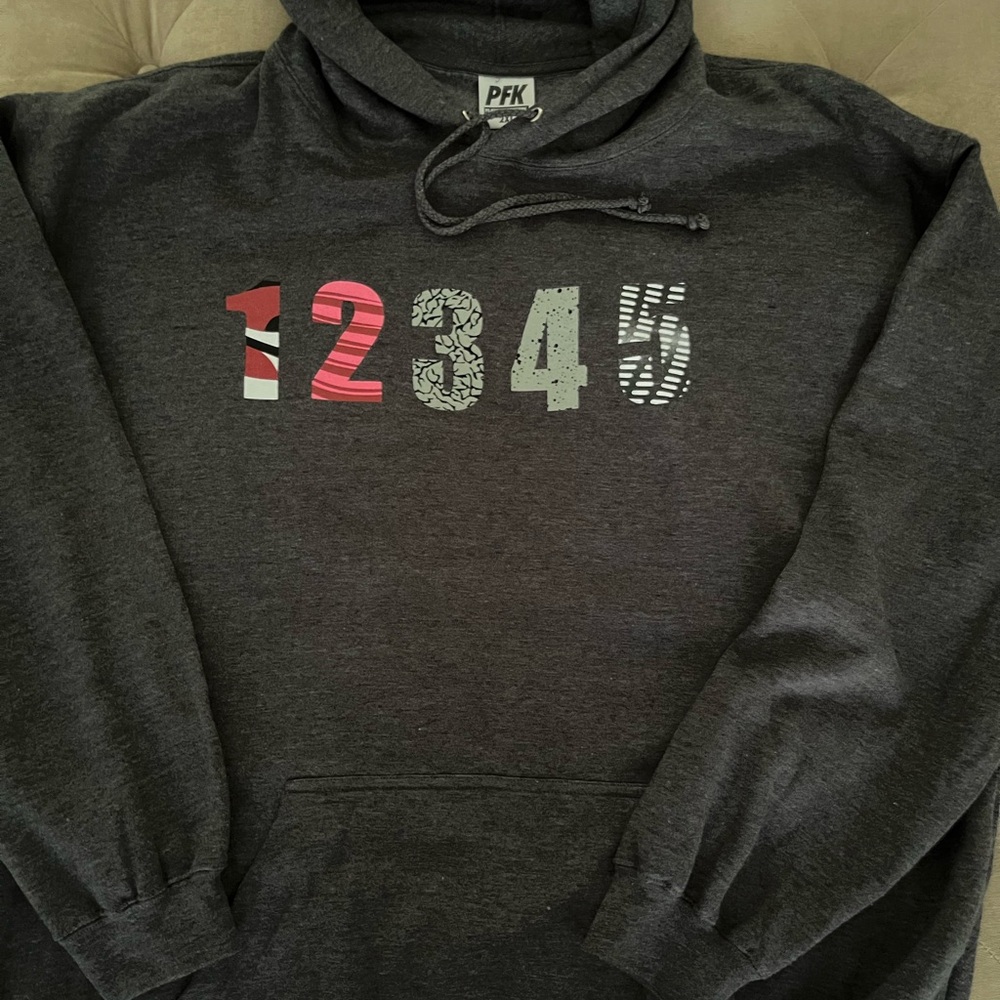Men's Charcoal Air Jordan Hoodie size XXL made by Playing for Keeps